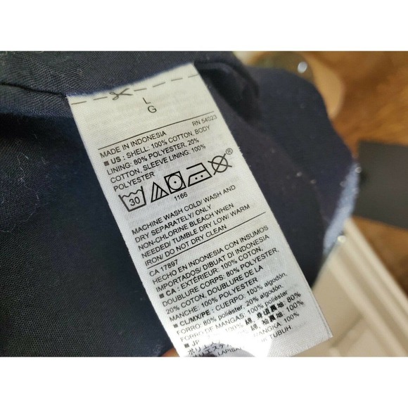 Old Navy Men's Solid Blue 100% Cotton Full Zip Long Sleeve Casual Jacket Size L - Picture 9 of 10